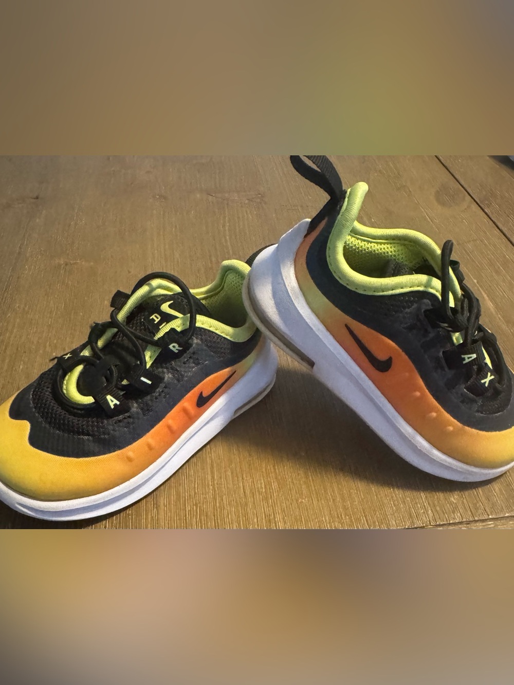Nike Kids Black, Orange & Neon Yellow Athletic Sneakers